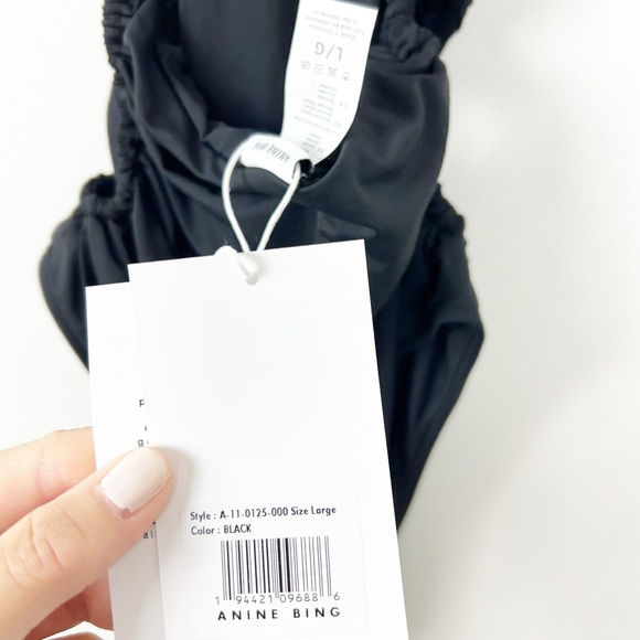 NWT Anine Bing Lilo Black One Piece Swimsuit w Cutouts L - Picture 4 of 11